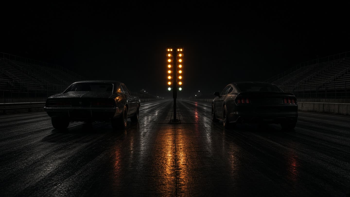 Night eighth-mile starting line